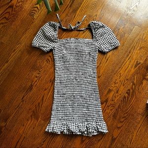 Guess Ruched Gingham Mini Dress